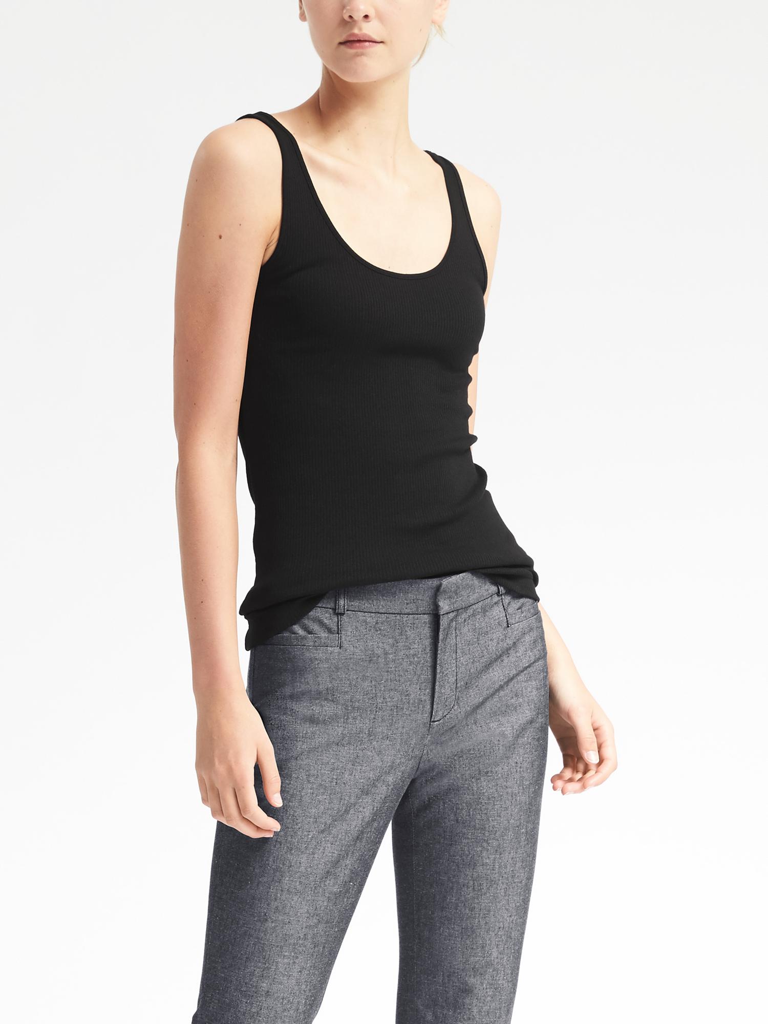 Essential Stretch-to-Fit Ribbed Tank