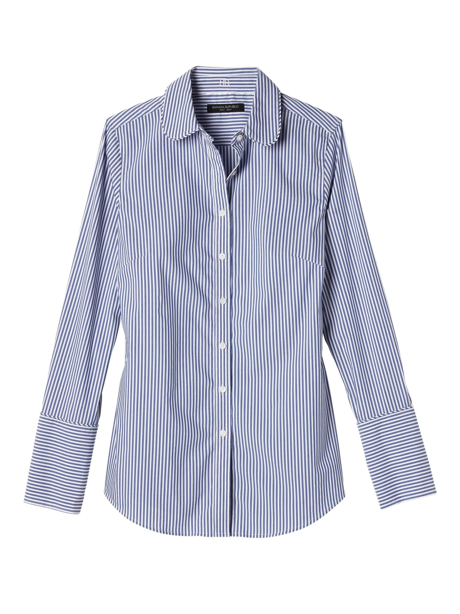 Riley-Fit Stripe Rounded-Collar Shirt