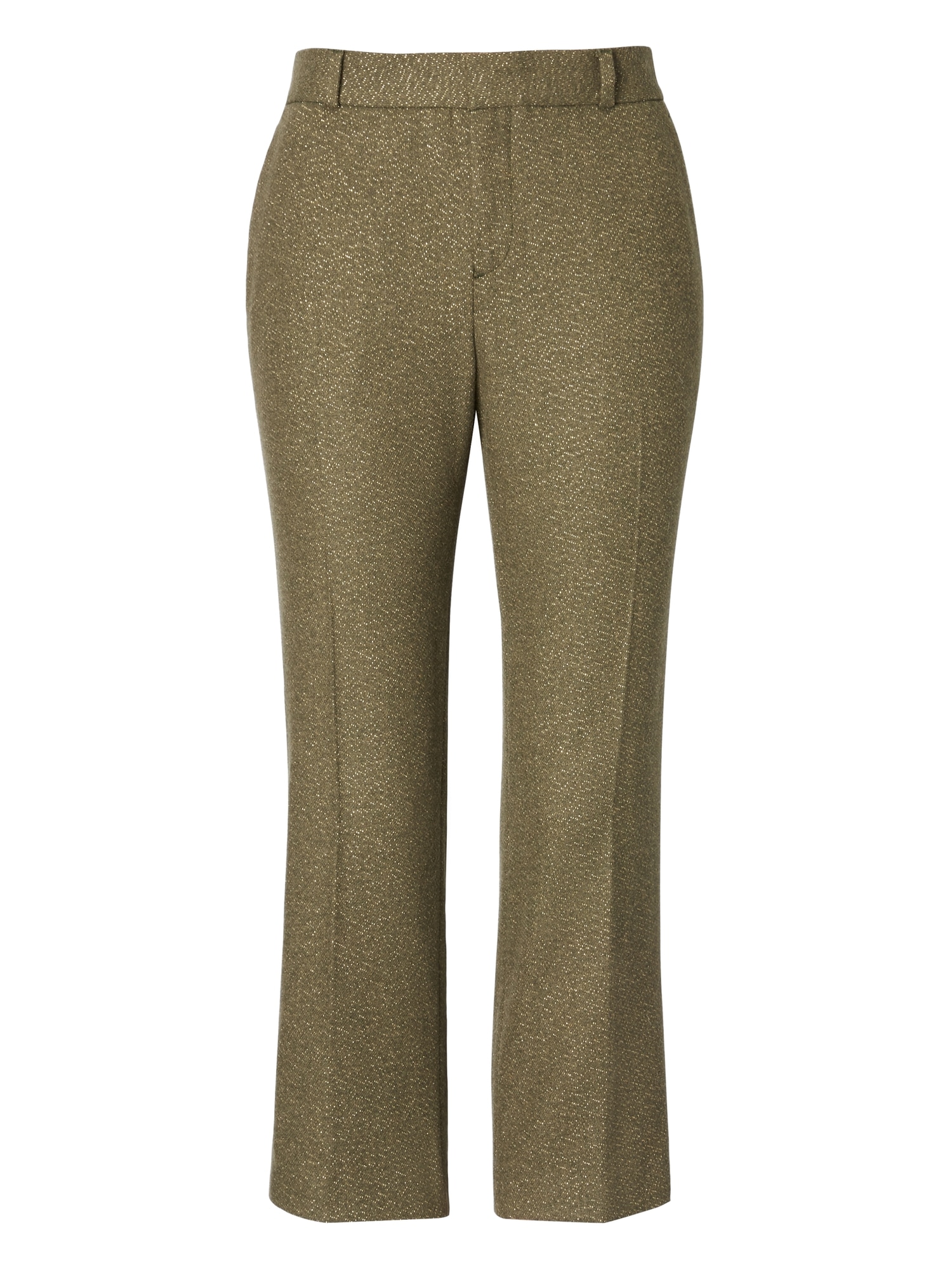Logan Trouser-Fit Cropped Metallic Flannel Pant