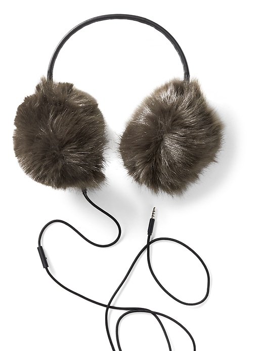 Faux Fur Earmuffs with Headphones Banana Republic
