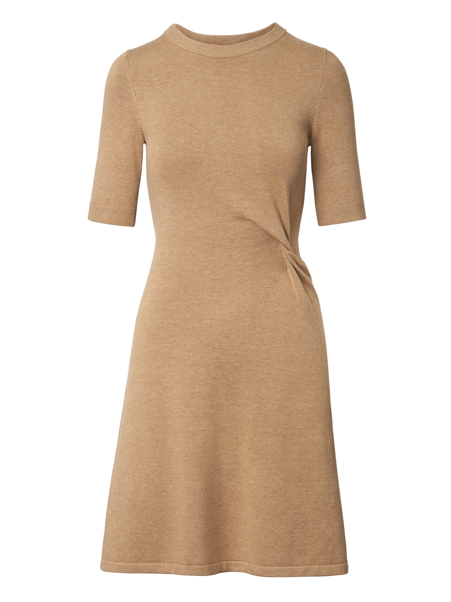 Knotted Fit-and-Flare Sweater Dress