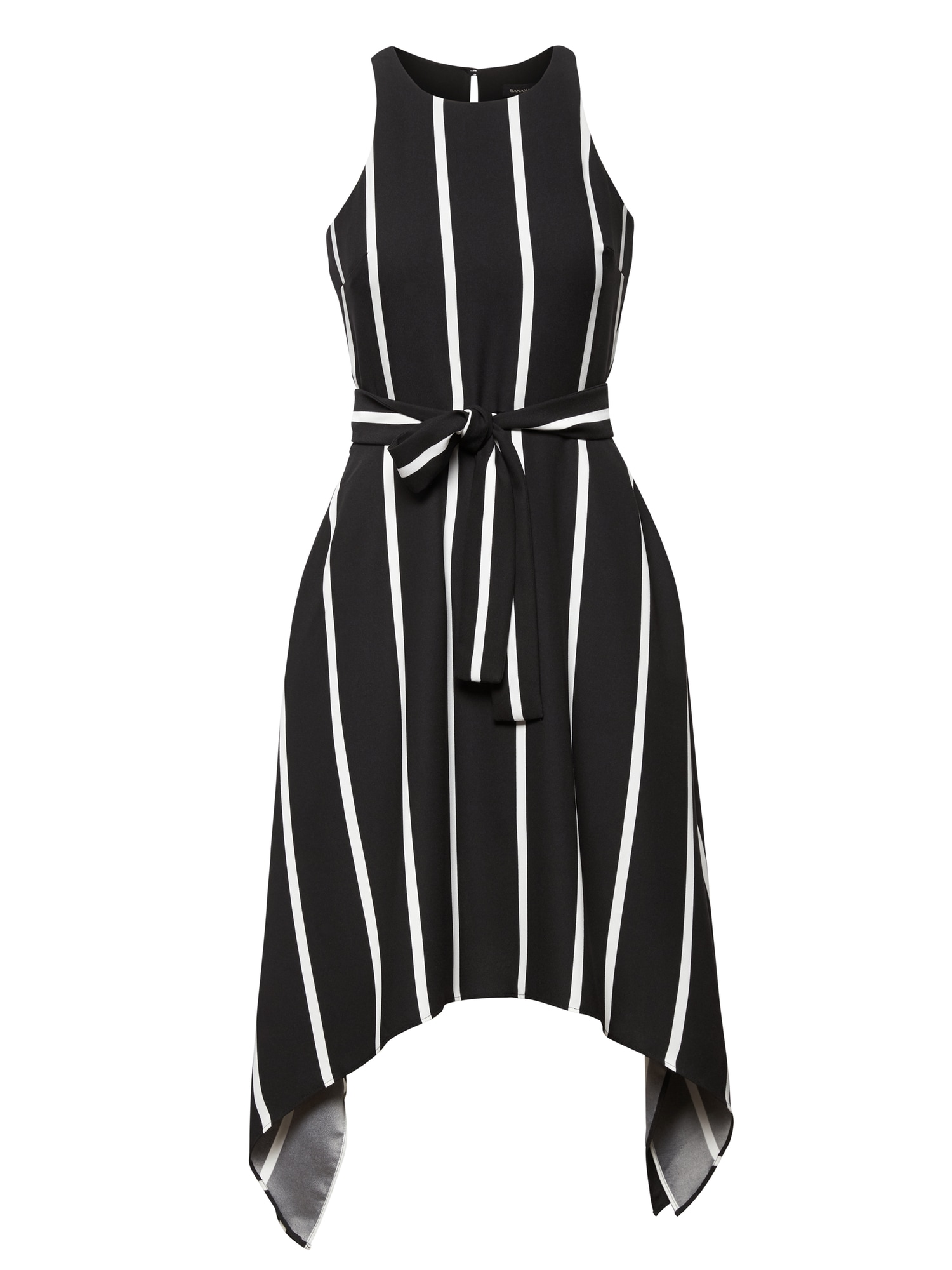 Stripe Tie-Waist Fit-and-Flare