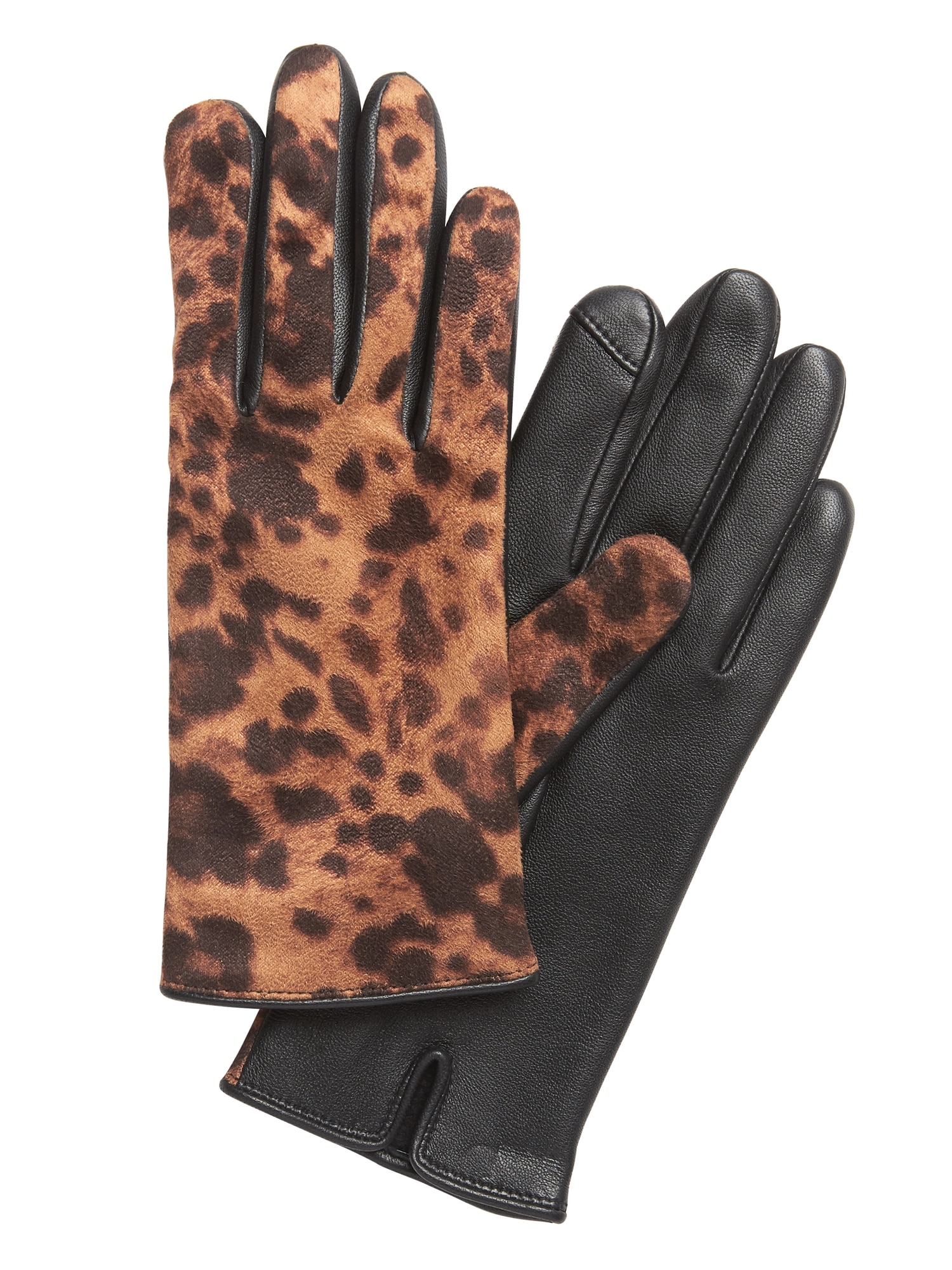 Animal Print Leather Gloves