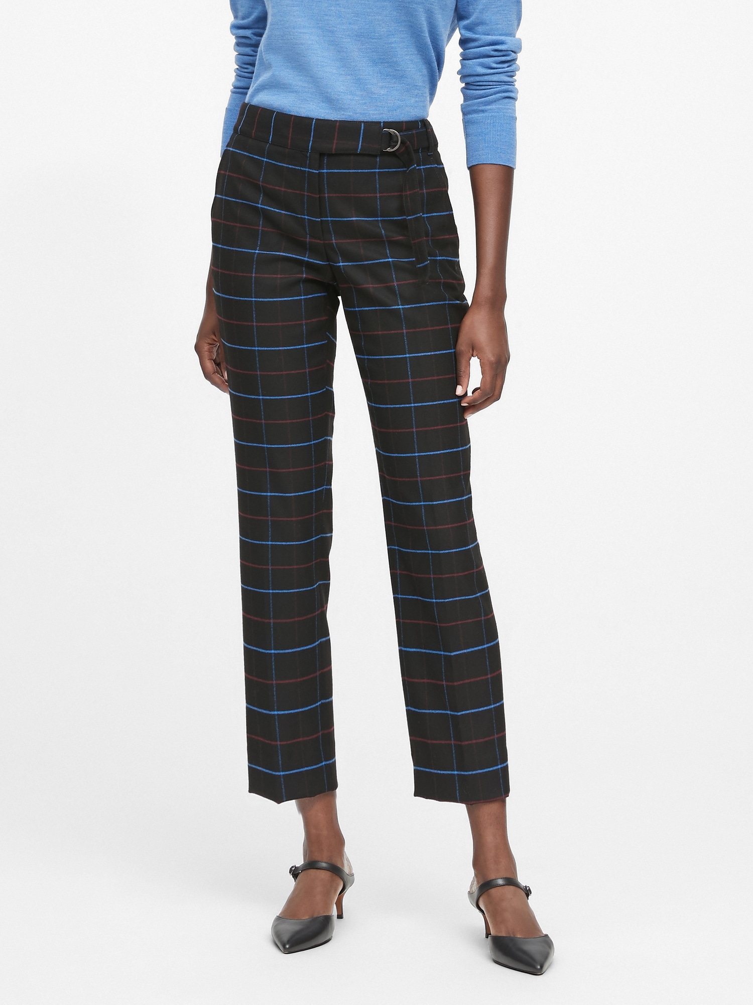Avery Straight-Fit Plaid Flannel Pant