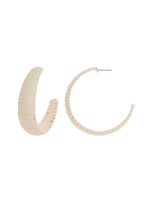 Raffia Hoop Earrings Banana Republic