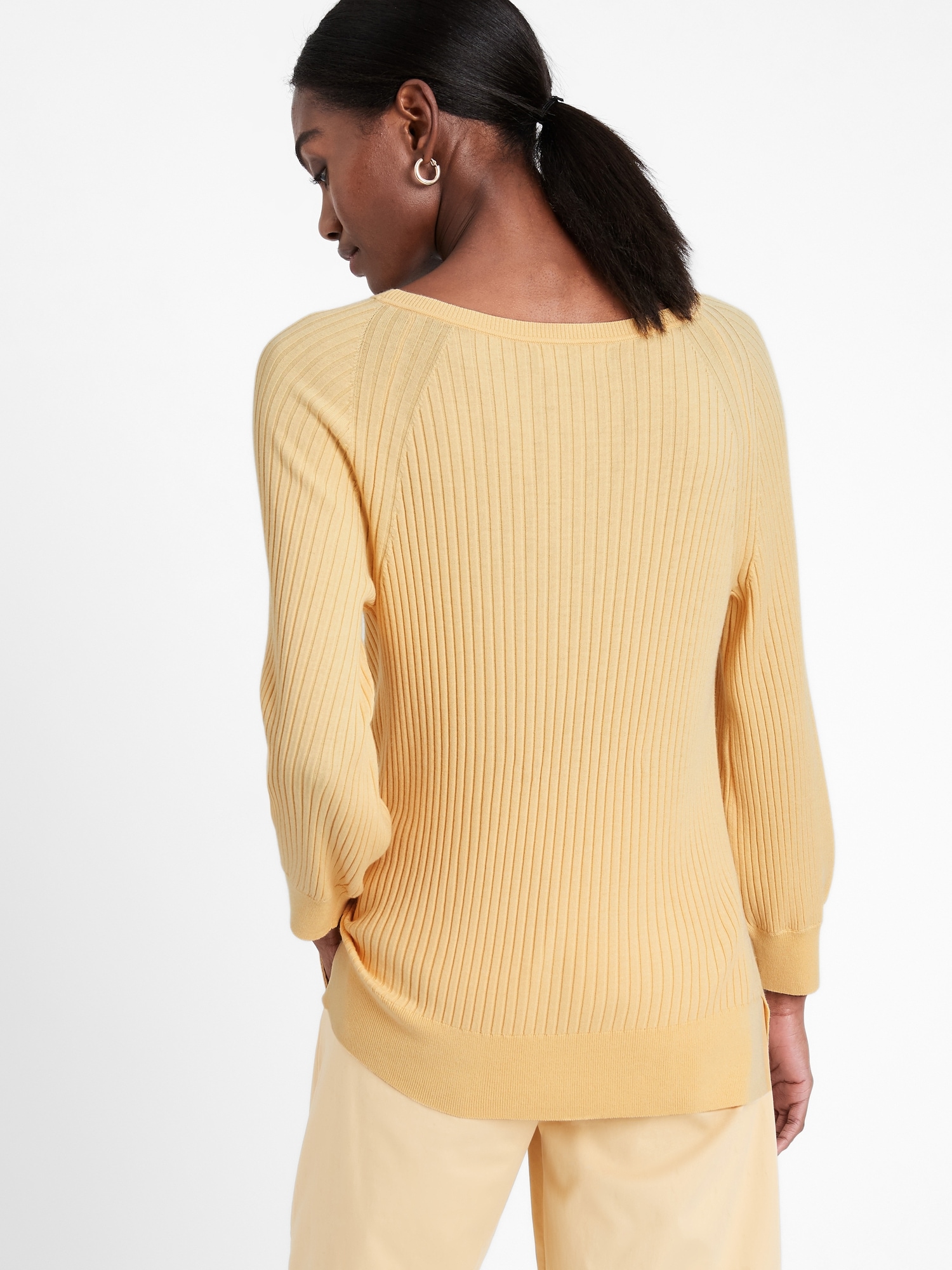 Ribbed Boat-Neck Sweater Top