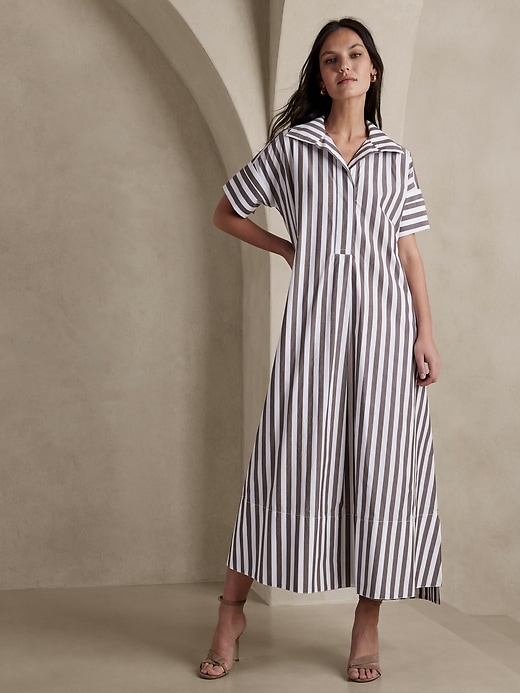 Rhyah Poplin Maxi Dress Banana Republic