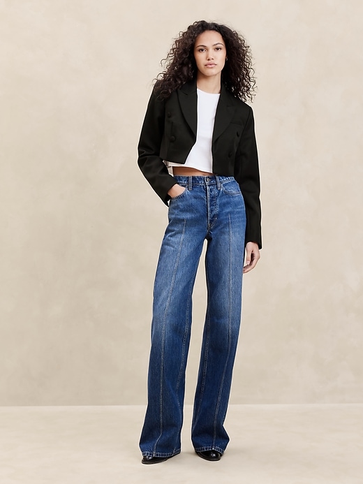 Cara Cropped Tuxedo Jacket Banana Republic