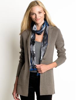 Women: Long pocket cardigan - Rublo taupe