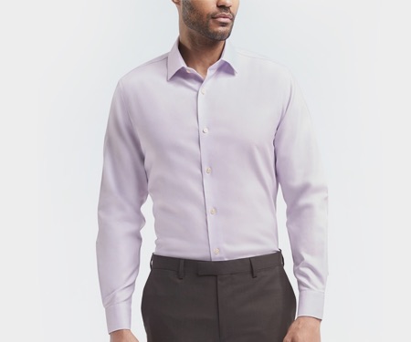 Men's Slim Fit Long Sleeve Polka Shirt