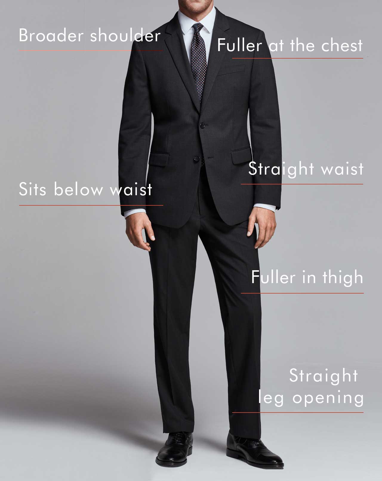 standard fit suit front
