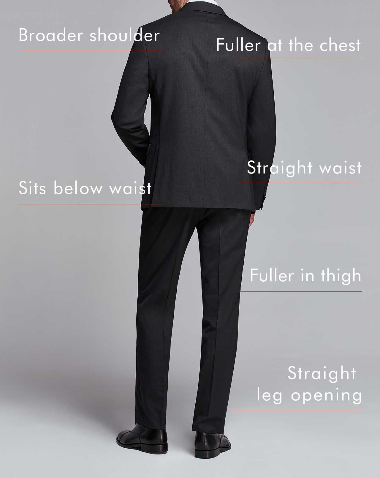 standard fit suit side