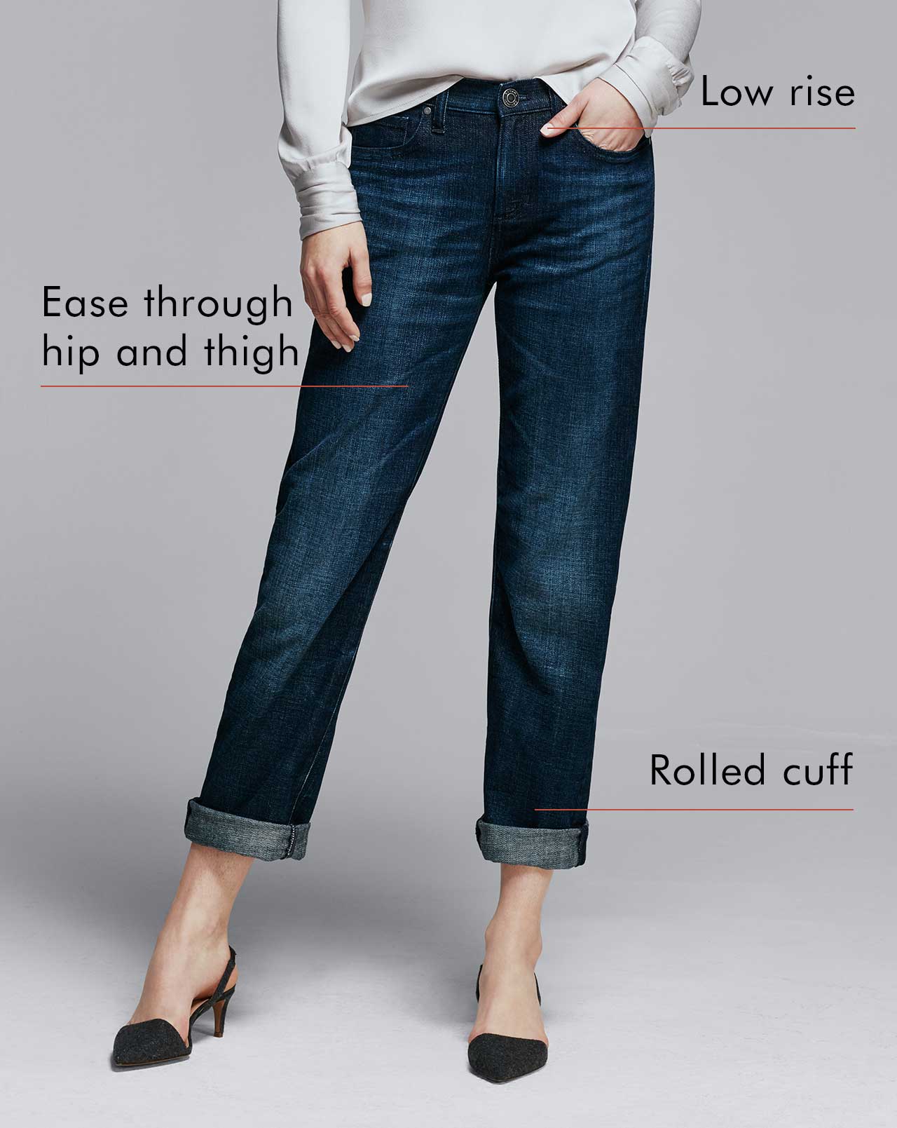 boyfriend fit denim front