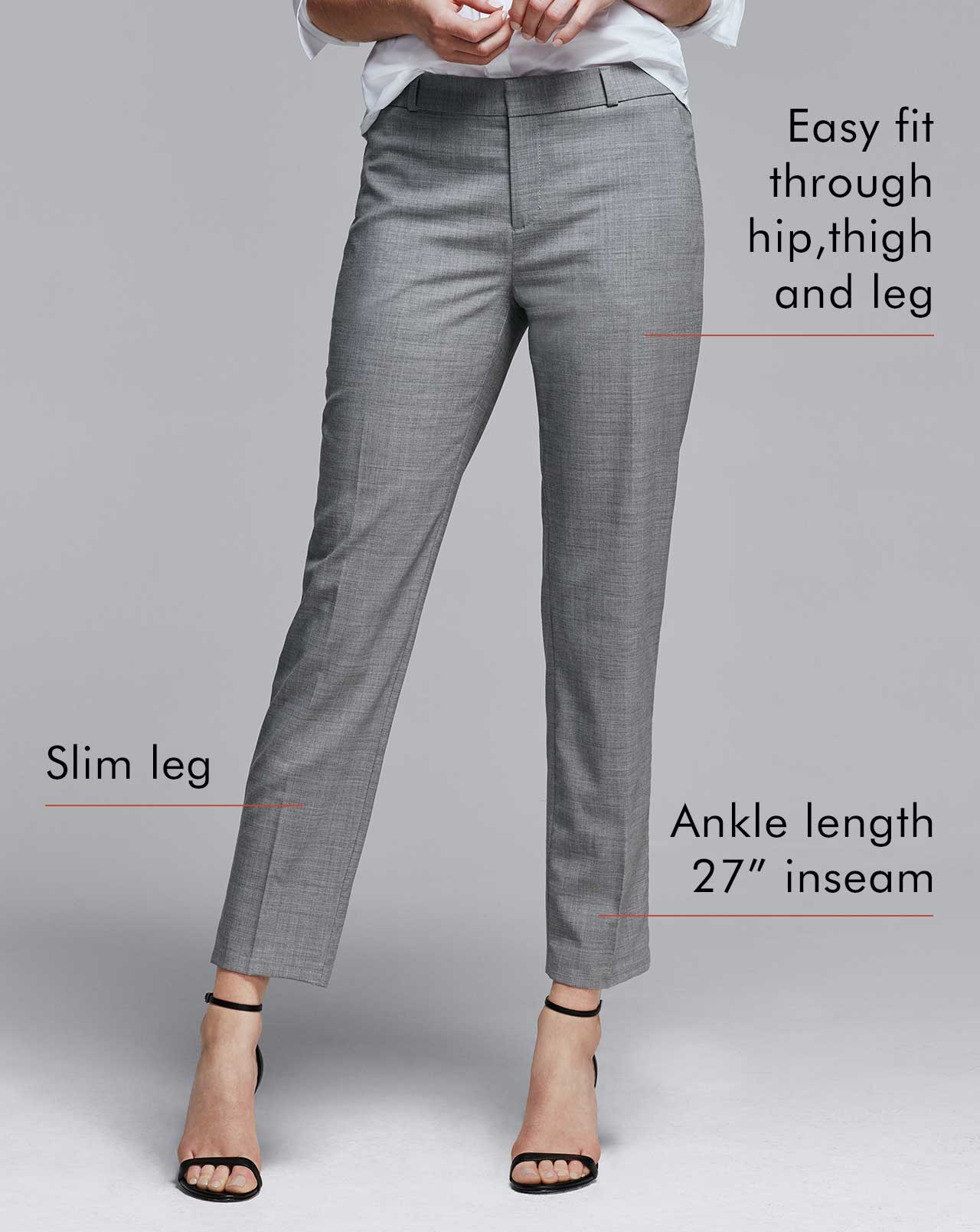 BodiLove Women's Ease in to Comfort Fit Stretch Slim Slacks Pants 