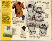 Banana Republic Catalog #22: Spring 1985 Sahara Shirt, Old English Wildlife Engraving T-Shirts