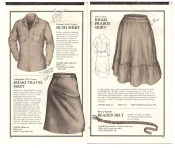 Banana Republic Catalog No.10 Holiday 1982 Women\'s Bush Shirt, Khaki Travel Skirt, Khaki Prairie Skirt, BR Beaded Belt