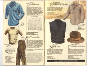 Banana Republic Fall UPDATE 1984   Denim Shirt, Canadian Army Winter Pants, British Army Undershirt, Expediation Shirt, British Navy Vest, Expedition Hat