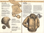 Banana Republic Catalog No. 16 Holiday 1983 Aviator's Scarf, Lambskin Flight Helmet, British Cyclist Goggles, WW2 Pin, Goatskin Flight Jacket
