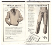 Banana Republic Catalog No.10 Holiday 1982 Artist and Writer Seater, Khaki Trousers