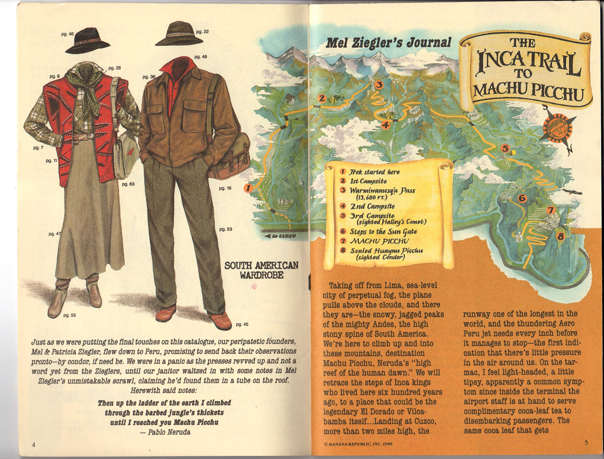 Banana Republic Catalog #29 Fall 1986 The Inca Trail – Abandoned