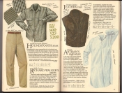 Banana Republic  Catalog #33 Fall 1987 Houndstooth Shirt, Richard Walker's Pants, Leather Vest, Artisan's Nightshirt