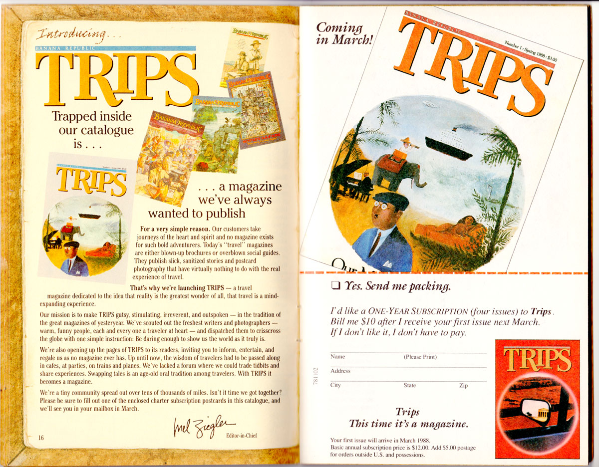 Banana Republic Catalog #35 Trips Magazine Ad