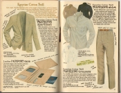 Banana Republic Spring 1987 Traveler's Sportcoat, Traveler's Shirt, Traveler's Trousers, Passport Case