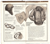 Banana Republic Catalog No.10 Holiday 1982 Lambskin Flight Helmet, Aviator\'s Scarf, British Cycling Goggles, WW2 Goggle Kit, Goatskin Flight Jacket