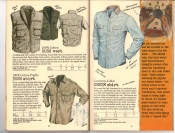 Banana Republic #25, Fall 1985 Hooded Bush Vest, Bush Shirt, Corduroy Collar Denim Shirt