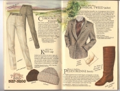 Banana Republic Catalog #34 Holiday 1987 Corduroy Trousers, Knit Cap, Women's Donegal Tweed Jacket, Pedestrienne Boots