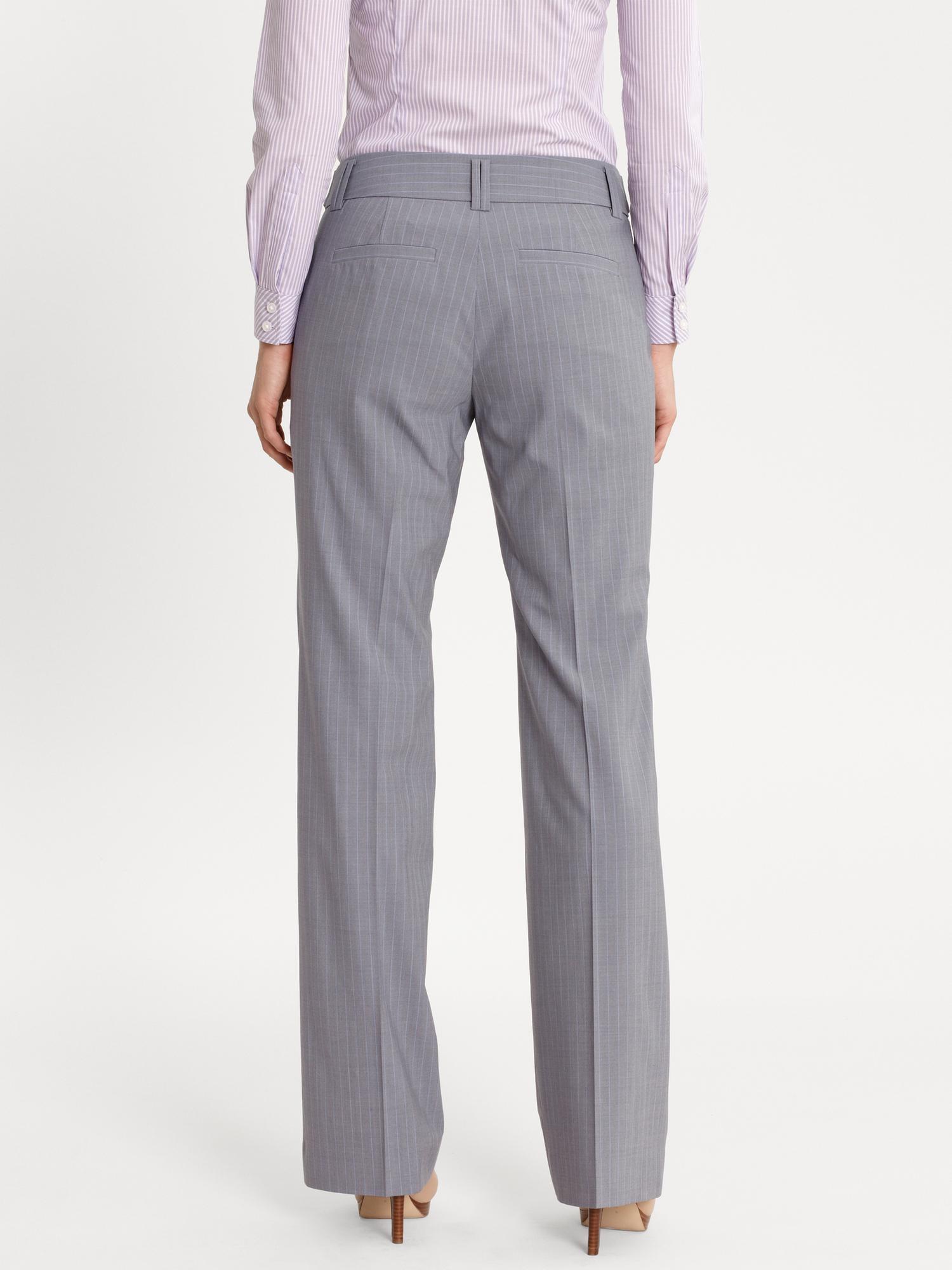 Jackson fit grey stripe lightweight wool wide leg | Banana Republic