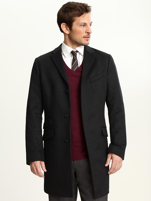 Black wool top coat