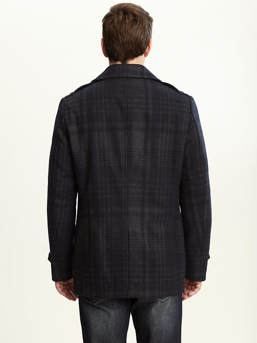 BANANA REPUBLIC バッファローチェック柄プレイドピーコート L BANANA REPUBLIC バッファローチェック柄プレイドピーコート L BANANA