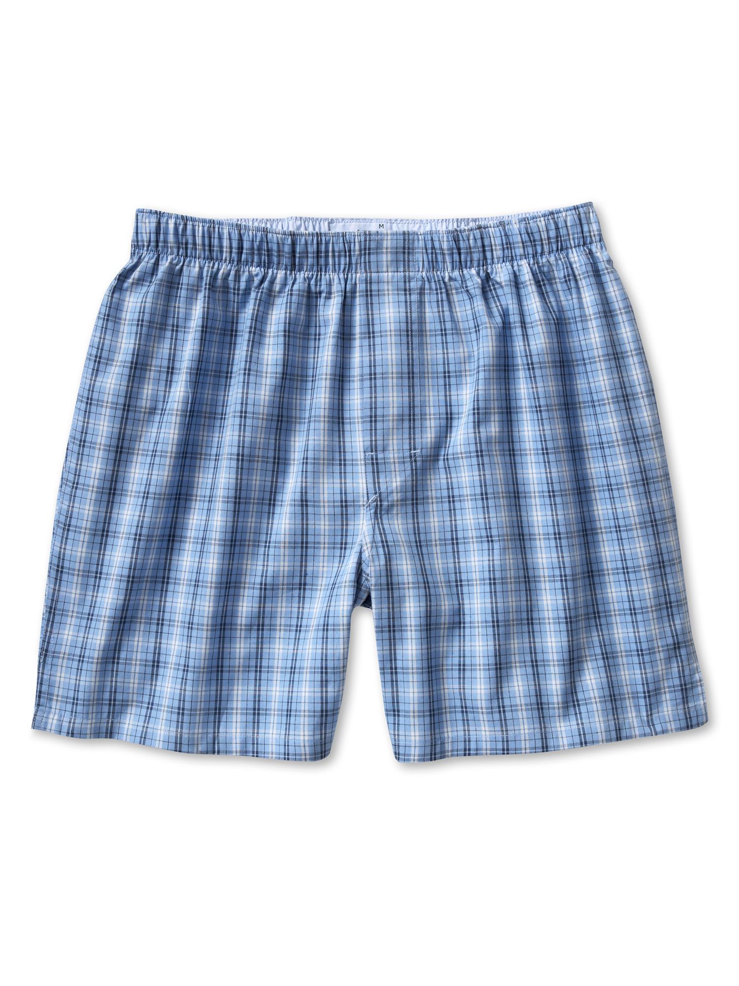 Blue Windowpane Plaid Boxer | Banana Republic