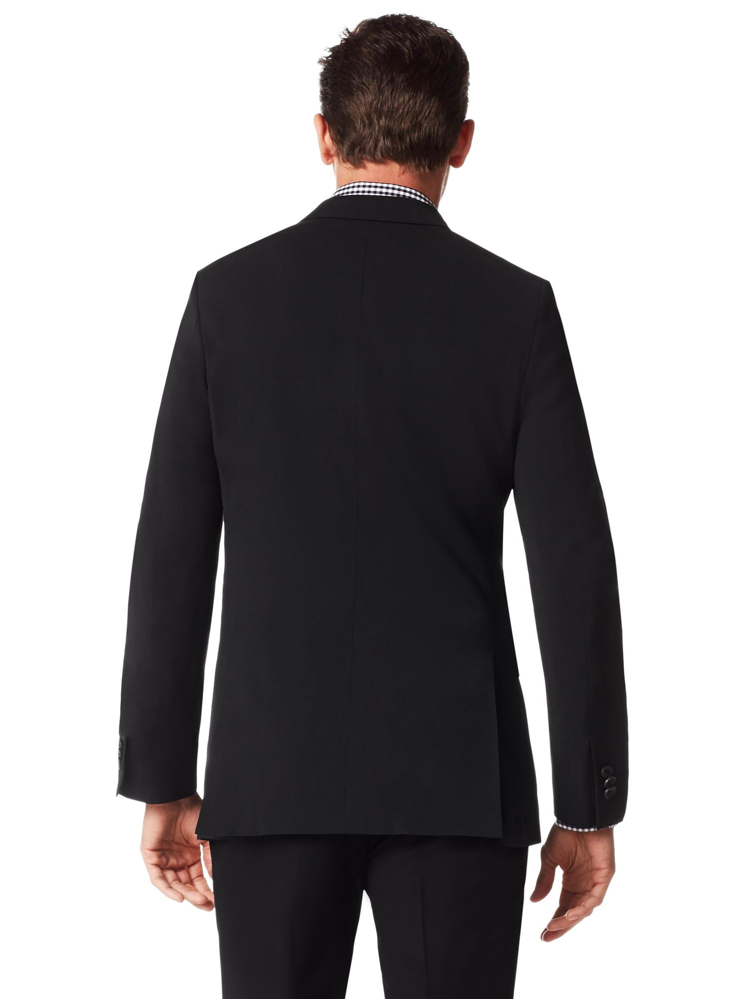 Tailored-Fit Black Italian Wool  Suit Jacket