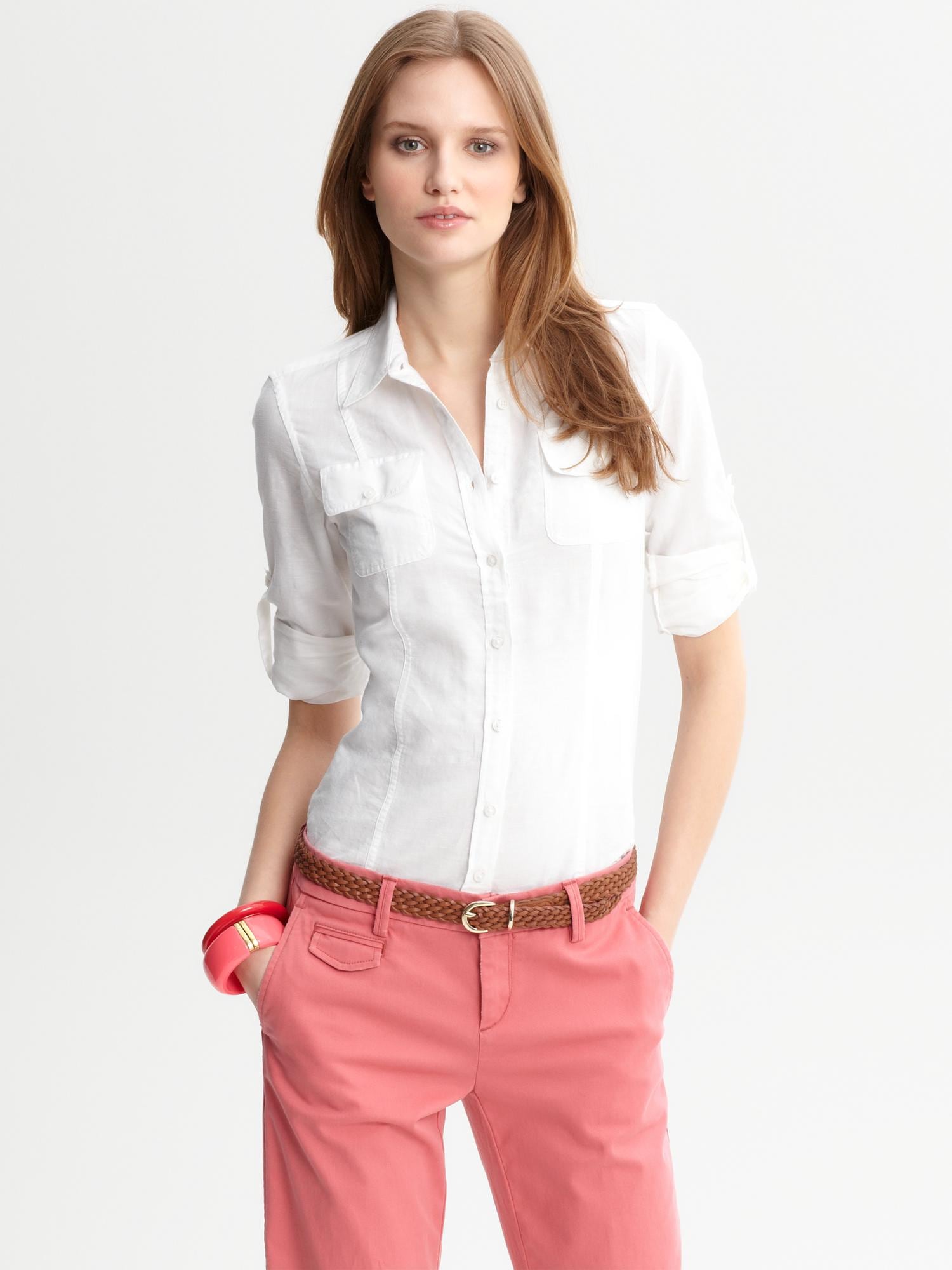 Linen-cotton chambray shirt