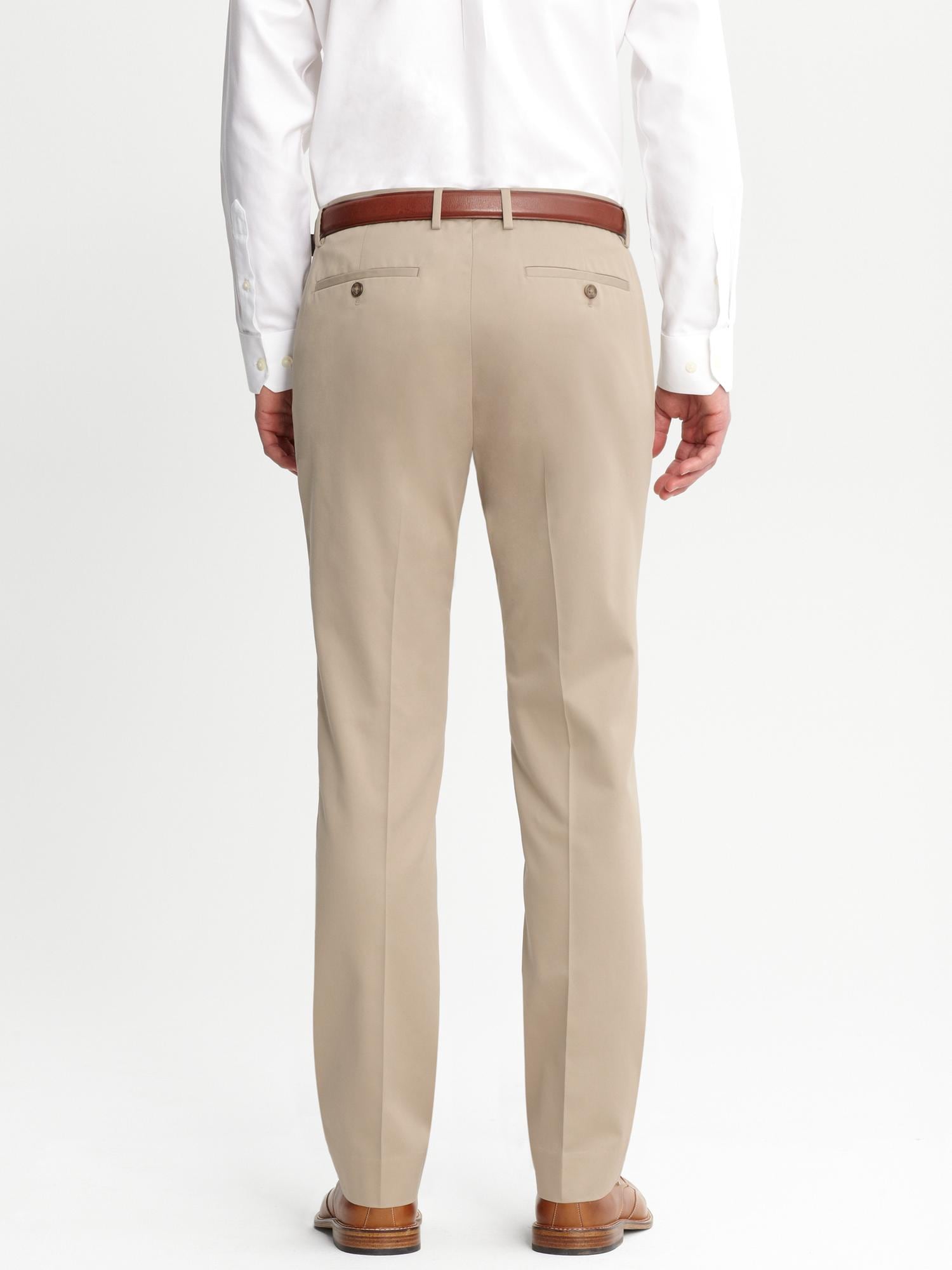 Tailored slim non-iron cotton pant