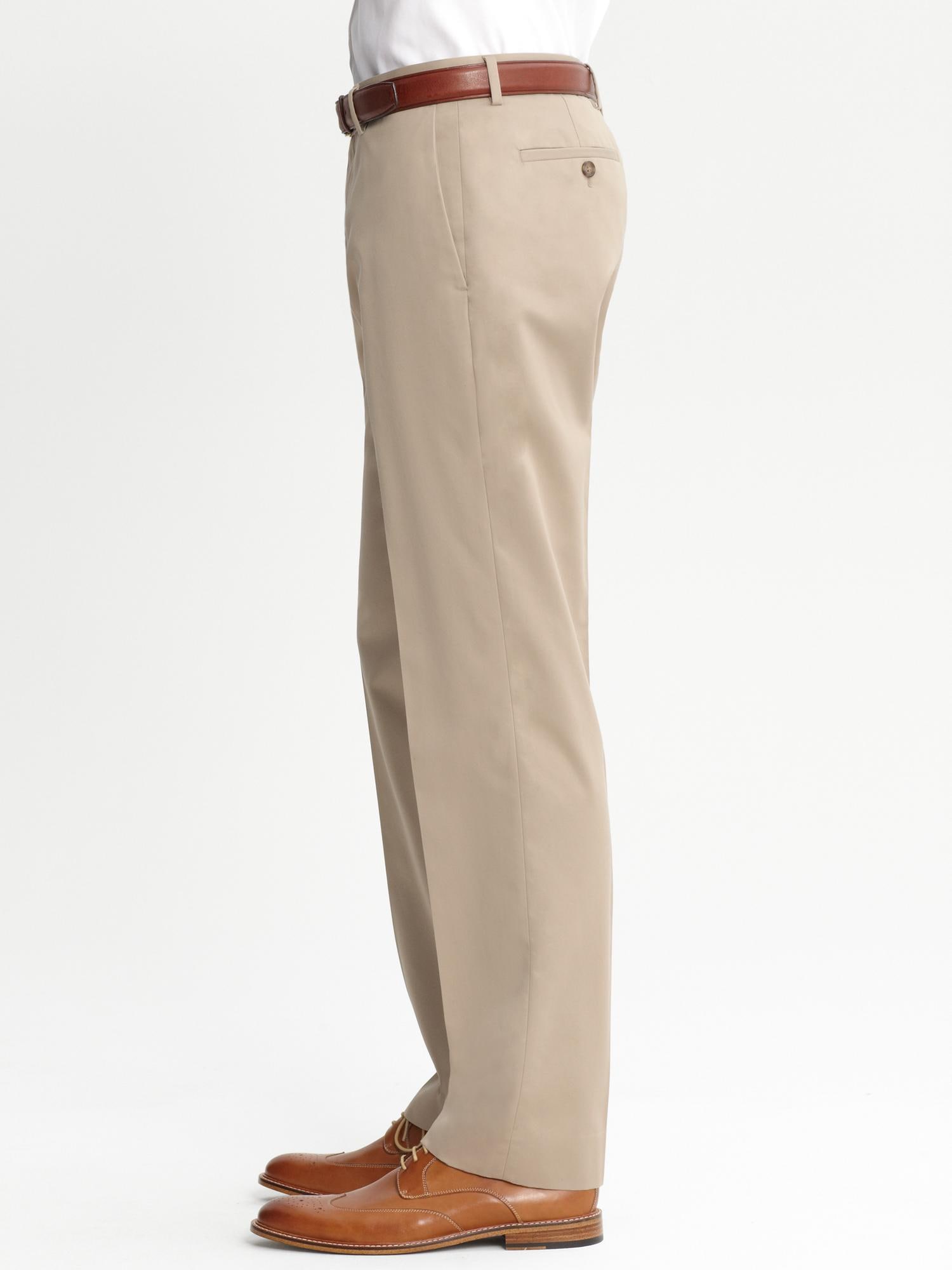 Tailored slim non-iron cotton pant