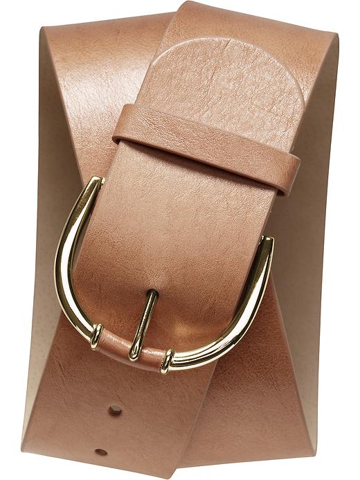 Gold-buckle leather belt | Banana Republic display picture 2