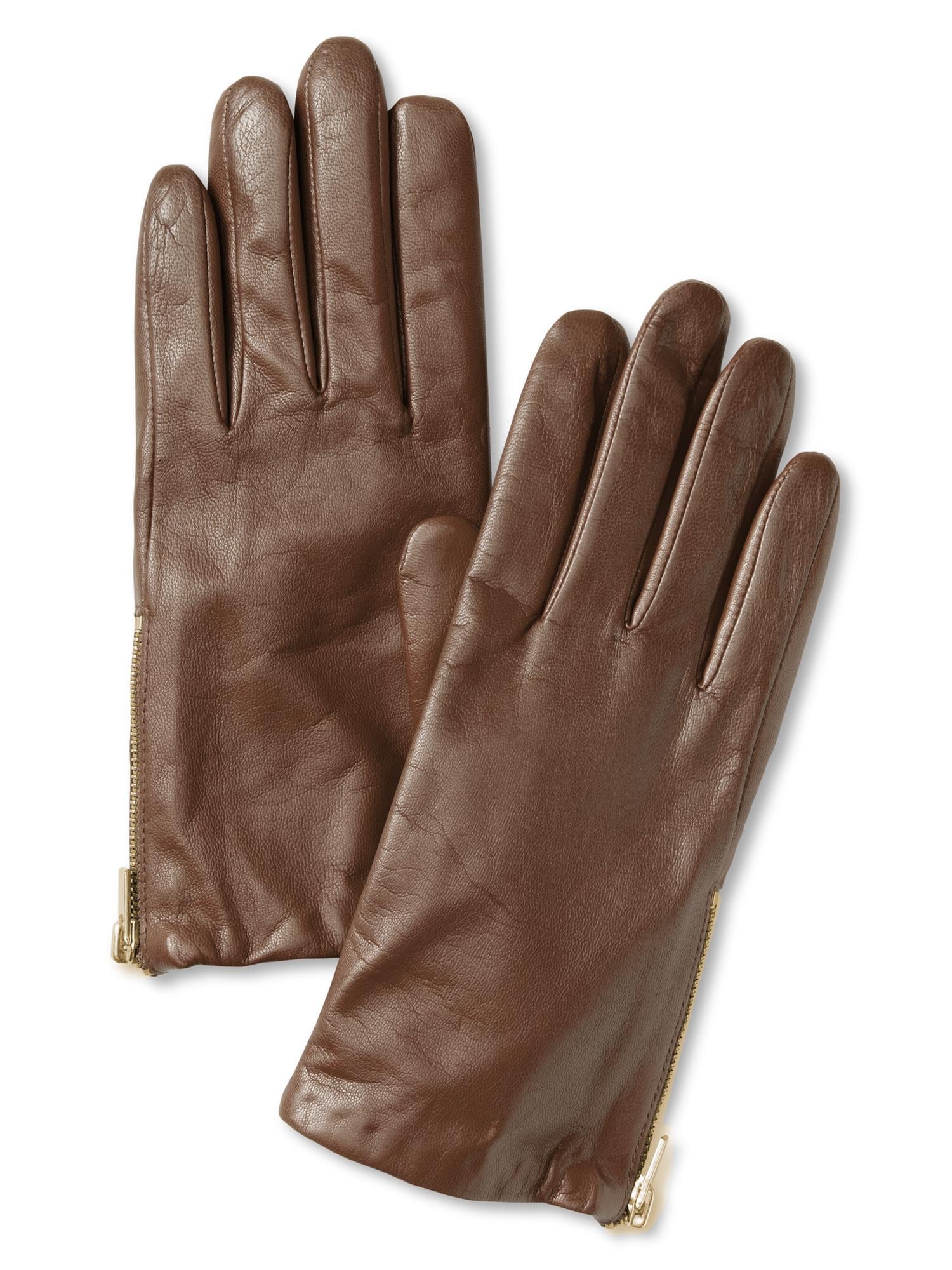Leather zip glove