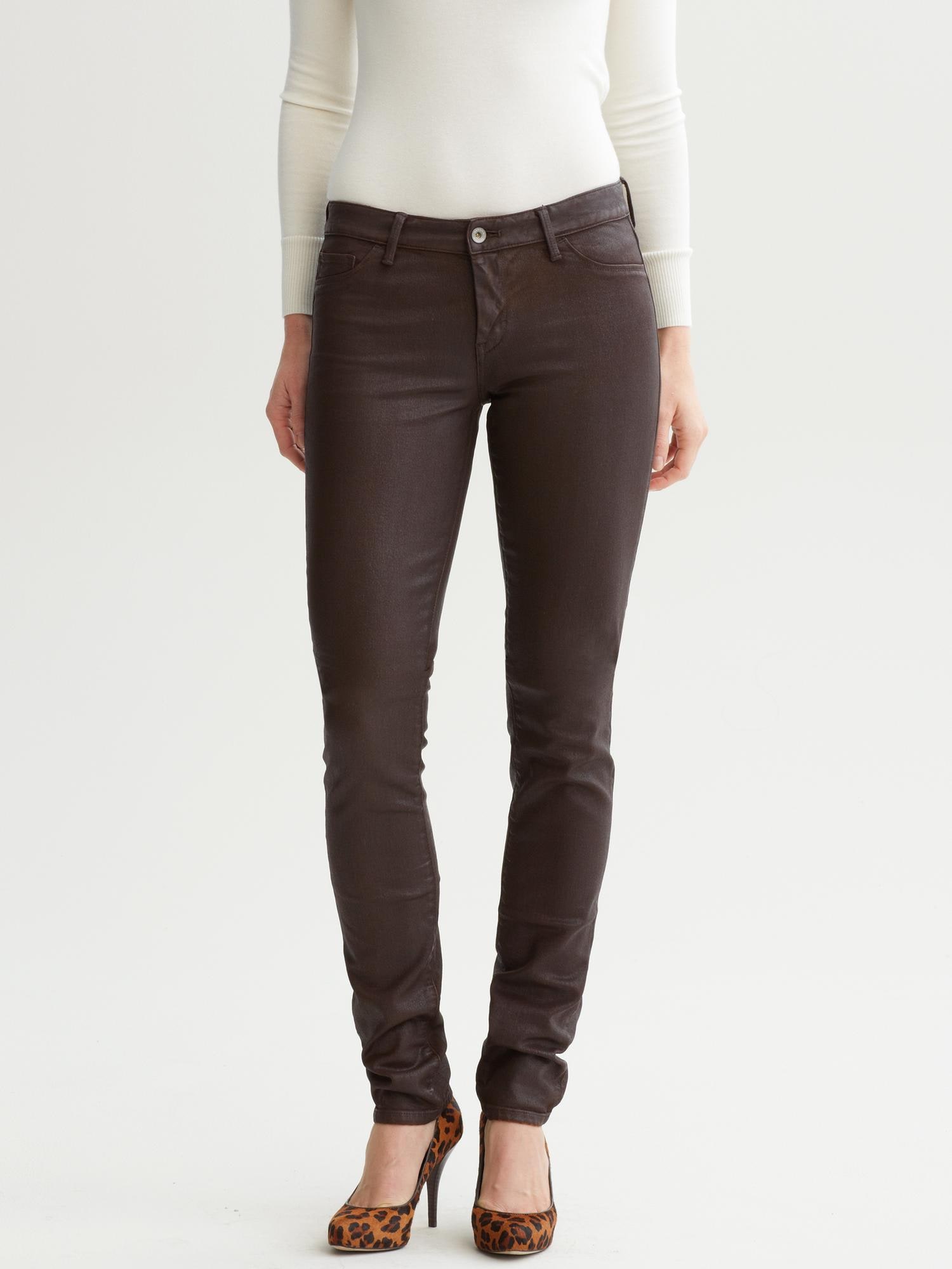 Brown coated denim legging | Banana Republic