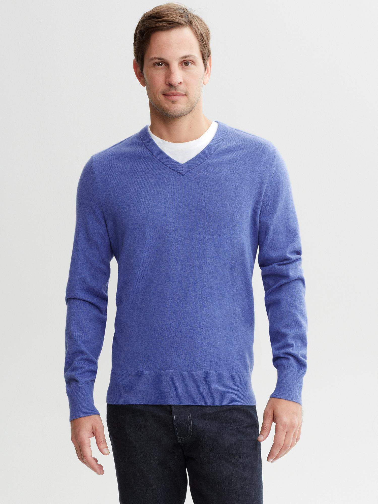 Cotton v-neck pullover | Banana Republic