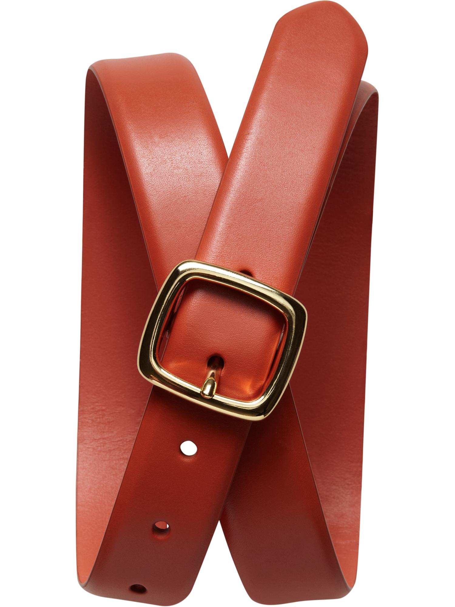 Leather square buckle belt