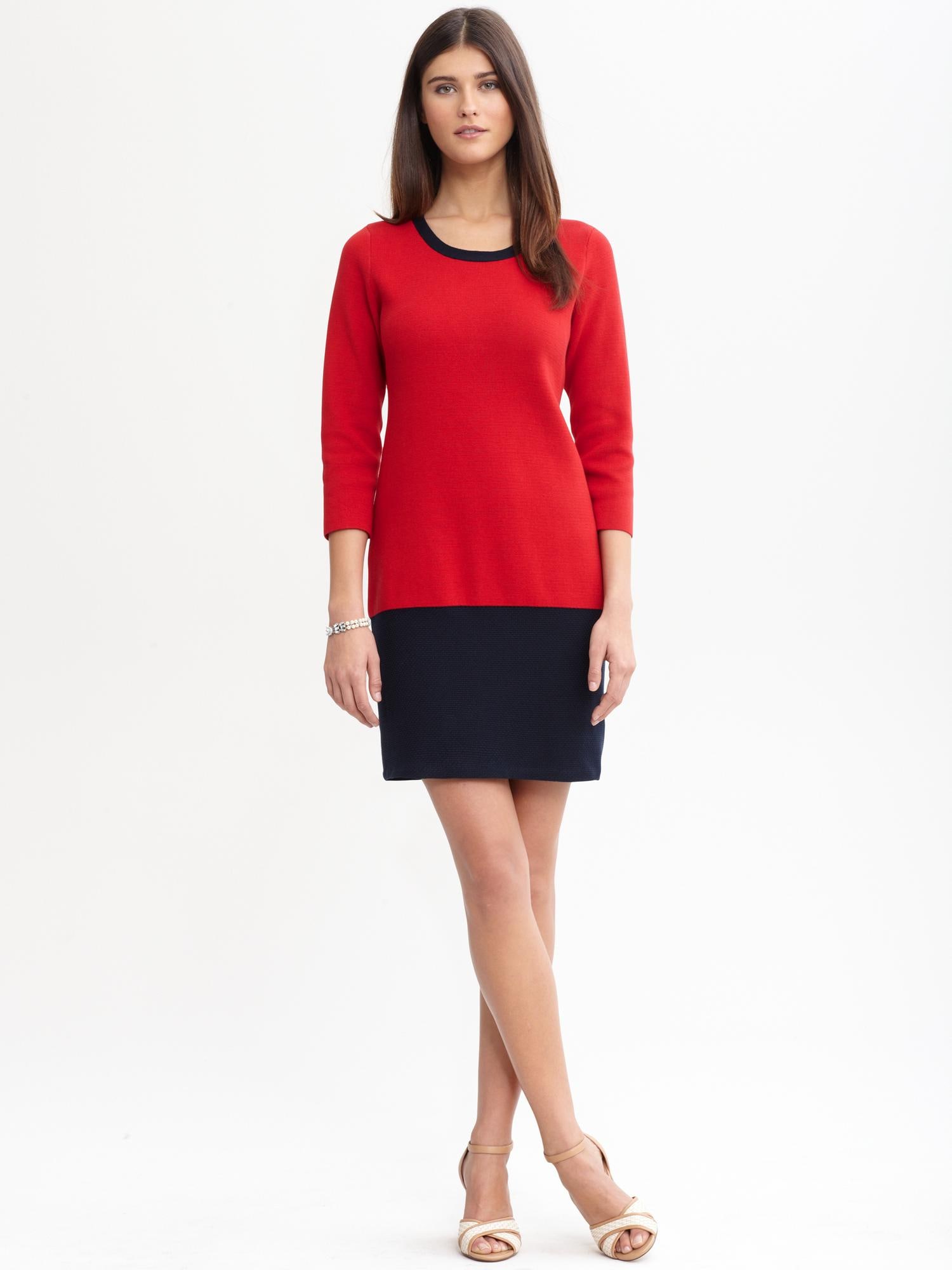 Colorblock sweater dress