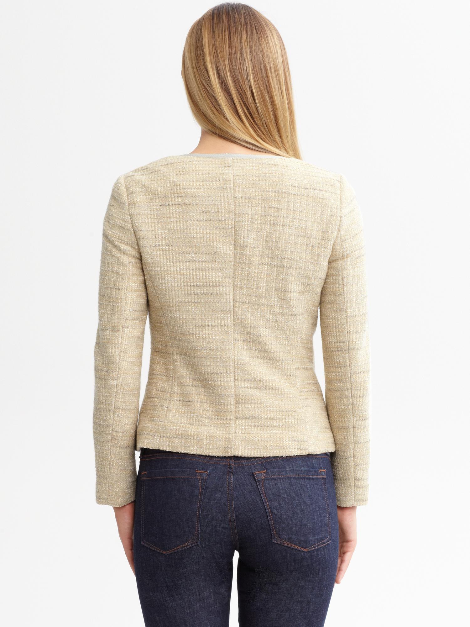 Textured knit lady jacket