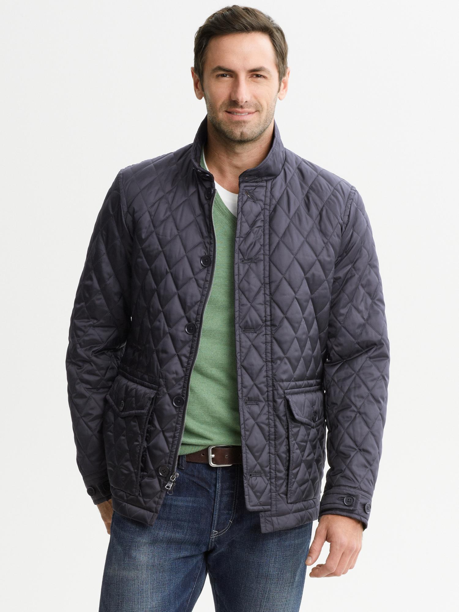 Quilted navy jacket | Banana Republic