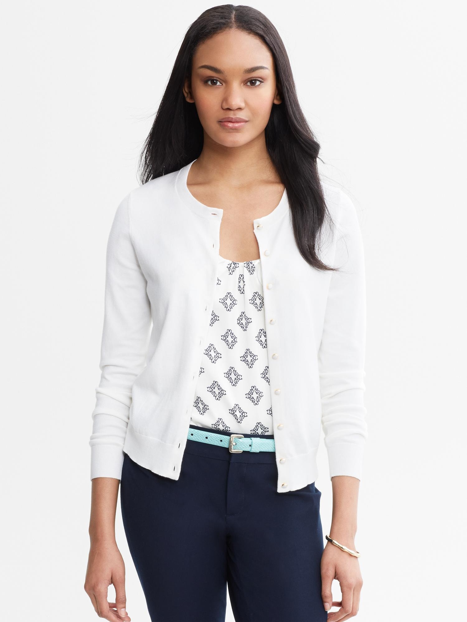 Cardigan Femme Banana Republic Taille M - Neuf Sans étiquettes, Laine Mixte, Bleu Uni
