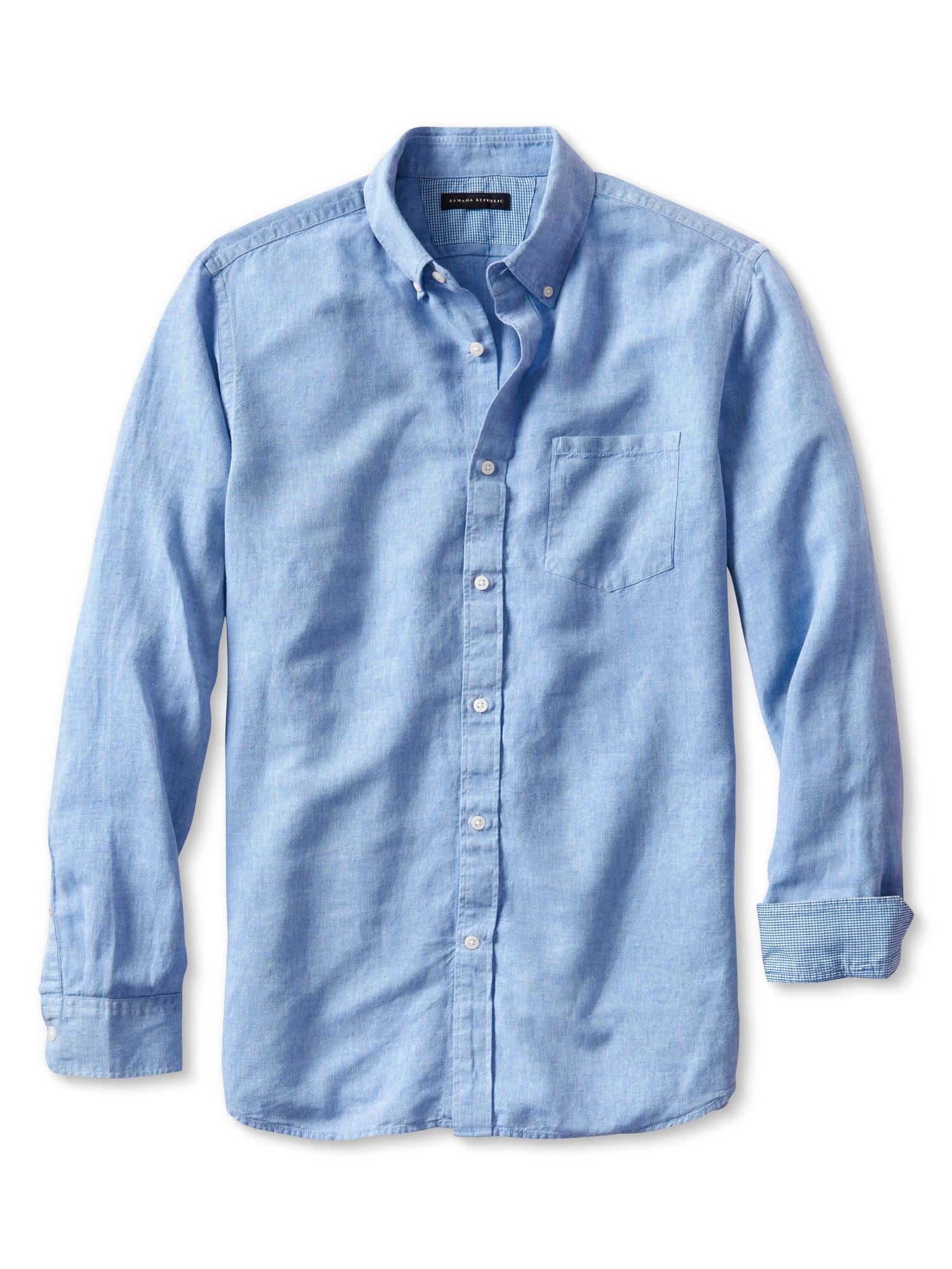 Slim Fit Linen-Cotton Button-Down Shirt