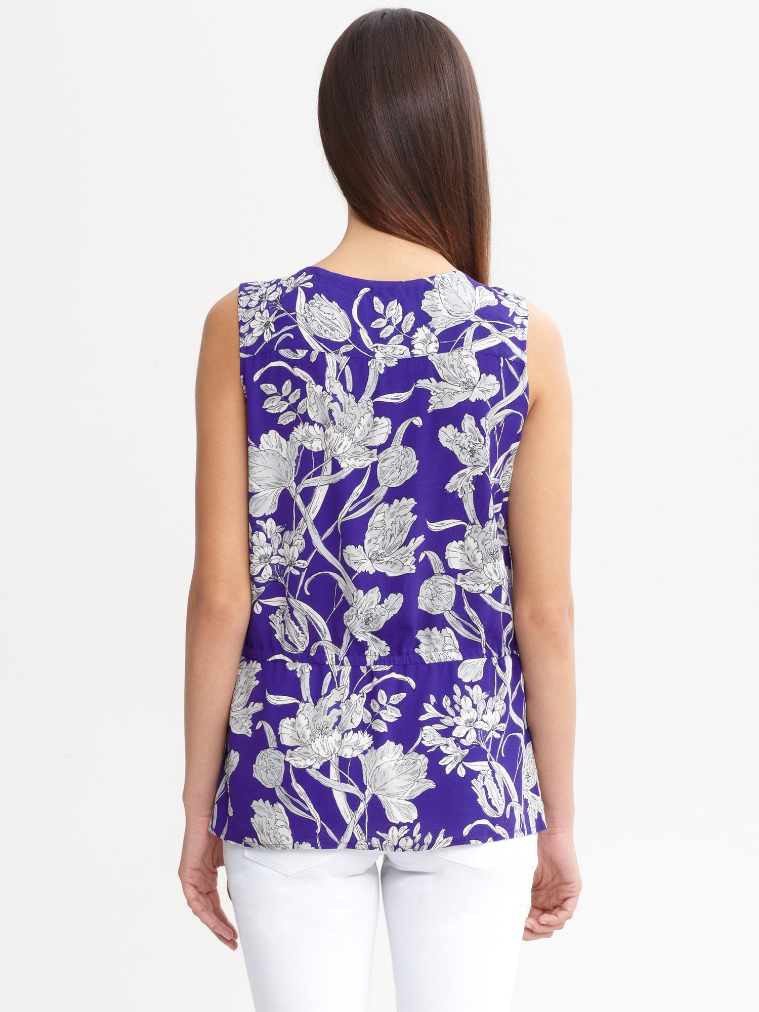 Floral drop-waist tank