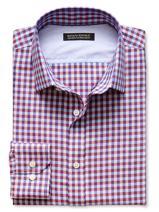 Tailored Slim-Fit Non-Iron Check Shirt | Banana Republic